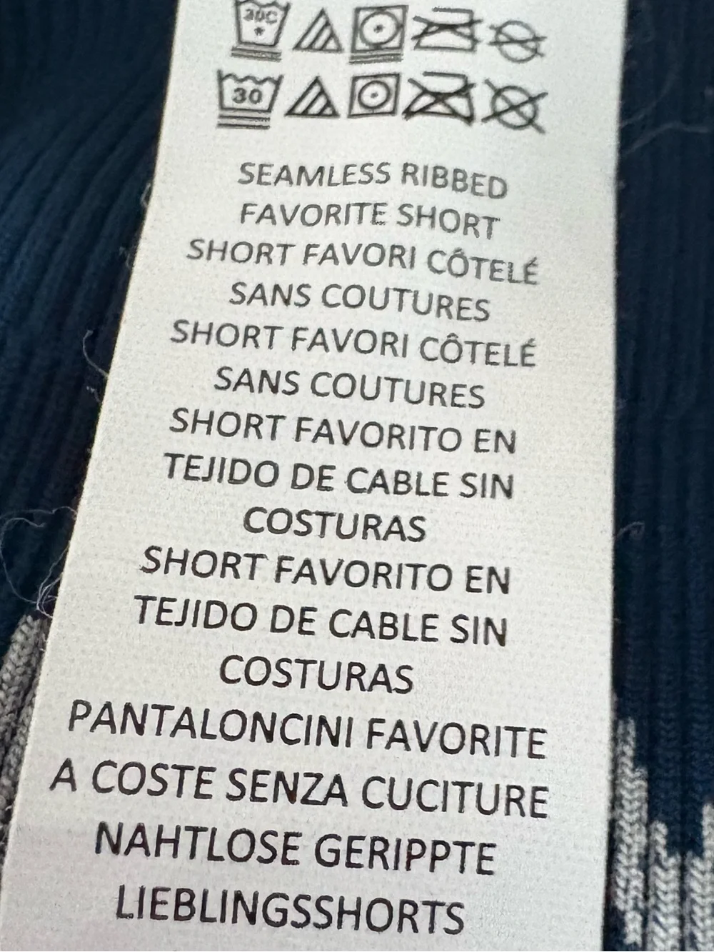 Alo Yoga 5” Seamless Ribbed Favorite Shorts Navy Size S